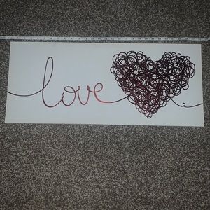 Wall Decor- Cute “LOVE” in cursive with heart